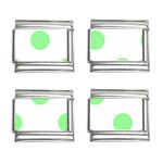 Polka Dots - Light Green on White 9mm Italian Charm (4 pack)