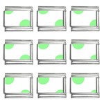 Polka Dots - Light Green on White 9mm Italian Charm (9 pack)