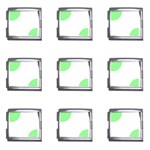 Polka Dots - Light Green on White Mega Link Italian Charm (9 pack)