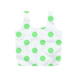 Polka Dots - Light Green on White Full Print Recycle Bag (S)