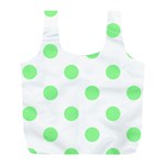 Polka Dots - Light Green on White Full Print Recycle Bag (L)