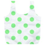 Polka Dots - Light Green on White Full Print Recycle Bag (XL)