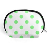 Polka Dots - Light Green on White Accessory Pouch (Medium)