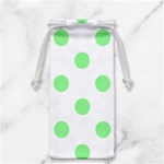 Polka Dots - Light Green on White Jewelry Bag