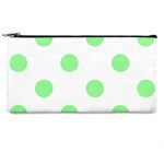 Polka Dots - Light Green on White Pencil Case