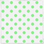 Polka Dots - Light Green on White Canvas 12  x 12 