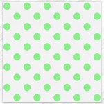 Polka Dots - Light Green on White Canvas 16  x 16 