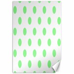 Polka Dots - Light Green on White Canvas 20  x 30 