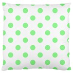 Polka Dots - Light Green on White Large Cushion Case (Two Sides)