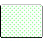 Polka Dots - Light Green on White Fleece Blanket (Medium) (One Side)