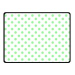 Polka Dots - Light Green on White Fleece Blanket (Small) (One Side)