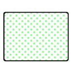 Polka Dots - Light Green on White Double Sided Fleece Blanket (Small) (Two Sides)