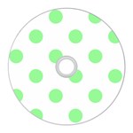 Polka Dots - Light Green on White CD Wall Clock