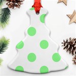 Polka Dots - Light Green on White Christmas Tree Ornament (Two Sides)