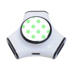 Polka Dots - Light Green on White Portable USB Hub (One Side)