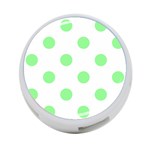 Polka Dots - Light Green on White 4-Port USB Hub (Two Sides)