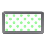 Polka Dots - Light Green on White Memory Card Reader (Mini)