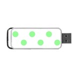 Polka Dots - Light Green on White Portable USB Flash (One Side)