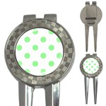 Polka Dots - Light Green on White 3-in-1 Golf Divot