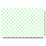 Polka Dots - Light Green on White Large Doormat