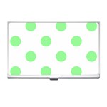 Polka Dots - Light Green on White Business Card Holder