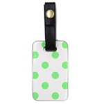 Polka Dots - Light Green on White Luggage Tag (One Side)