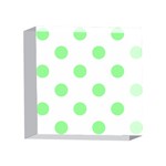 Polka Dots - Light Green on White 4 x 4  Acrylic Photo Block
