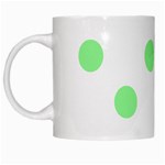 Polka Dots - Light Green on White White Mug