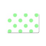 Polka Dots - Light Green on White Magnet (Name Card)