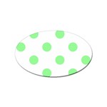 Polka Dots - Light Green on White Sticker (Oval)