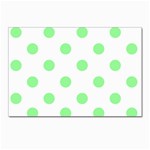 Polka Dots - Light Green on White Postcard 4 x 6  (Pkg of 10)