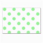 Polka Dots - Light Green on White Postcards 5  x 7  (Pkg of 10)