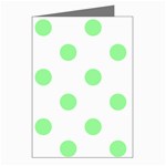 Polka Dots - Light Green on White Greeting Cards (Pkg of 8)
