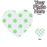 Polka Dots - Light Green on White Multi-purpose Cards (Heart)