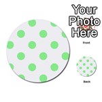 Polka Dots - Light Green on White Multi-purpose Cards (Round)