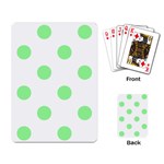 Polka Dots - Light Green on White Playing Cards Single Design
