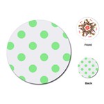 Polka Dots - Light Green on White Playing Cards (Round)