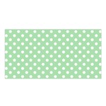 Polka Dots - White on Celadon Green Satin Shawl