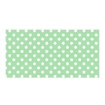 Polka Dots - White on Celadon Green Satin Wrap