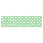Polka Dots - White on Celadon Green Satin Scarf (Oblong)