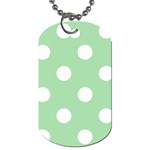 Polka Dots - White on Celadon Green Dog Tag (One Side)