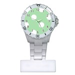 Polka Dots - White on Celadon Green Nurses Watch