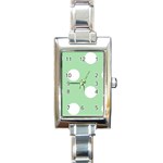 Polka Dots - White on Celadon Green Rectangle Italian Charm Watch