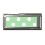 Polka Dots - White on Celadon Green Superlink Italian Charm (9mm)