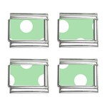 Polka Dots - White on Celadon Green 9mm Italian Charm (4 pack)