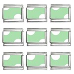 Polka Dots - White on Celadon Green 9mm Italian Charm (9 pack)