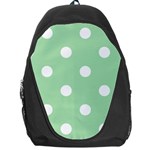 Polka Dots - White on Celadon Green Backpack Bag