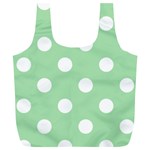 Polka Dots - White on Celadon Green Full Print Recycle Bag (XL)
