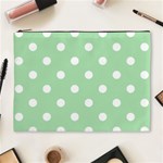 Polka Dots - White on Celadon Green Cosmetic Bag (XL)