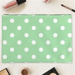 Polka Dots - White on Celadon Green Cosmetic Bag (XXL)